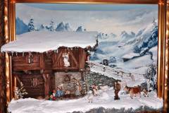 Allen Besuchern schöne Weihnachten - Ein Kripperl mit Schnee - Hl. Abend