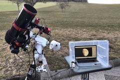 Der zunehmende Mond - Sonntag 13.03 - 17:30 Uhr Live Video bei Tag, mit aut. gesteuerter Nachführung