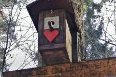 Ein Vogelhaus mitten im Wald