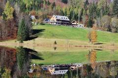 GH Ramsau Alm spiegelt sich im Laudachsee