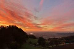 Morgenrot - Blick ins Eferdinger Becken